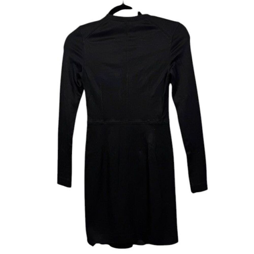Rag & Bone Joyce Bodycon Mini Dress Black Zipper front Scuba stretch Size 0 - Picture 4 of 12